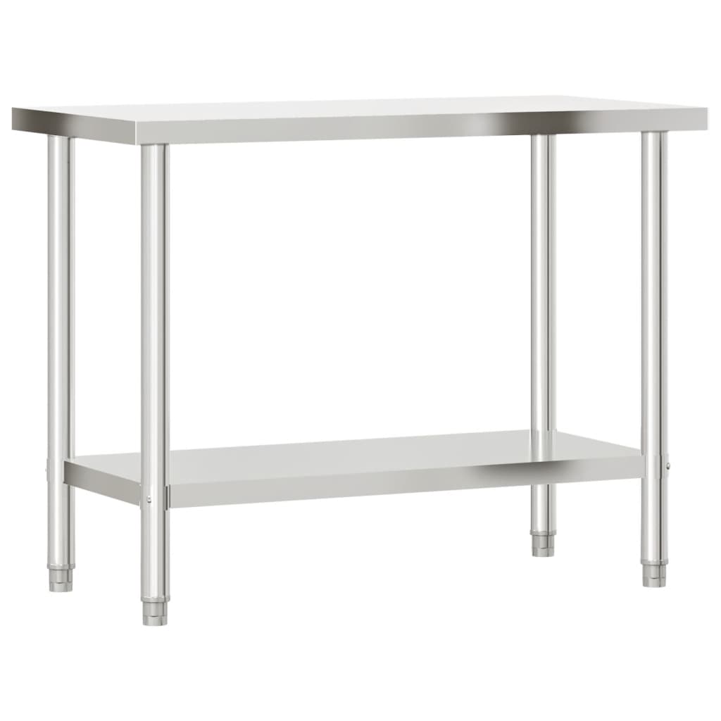 Keukenwerktafel met wielen 110x55x85 cm roestvrij staal