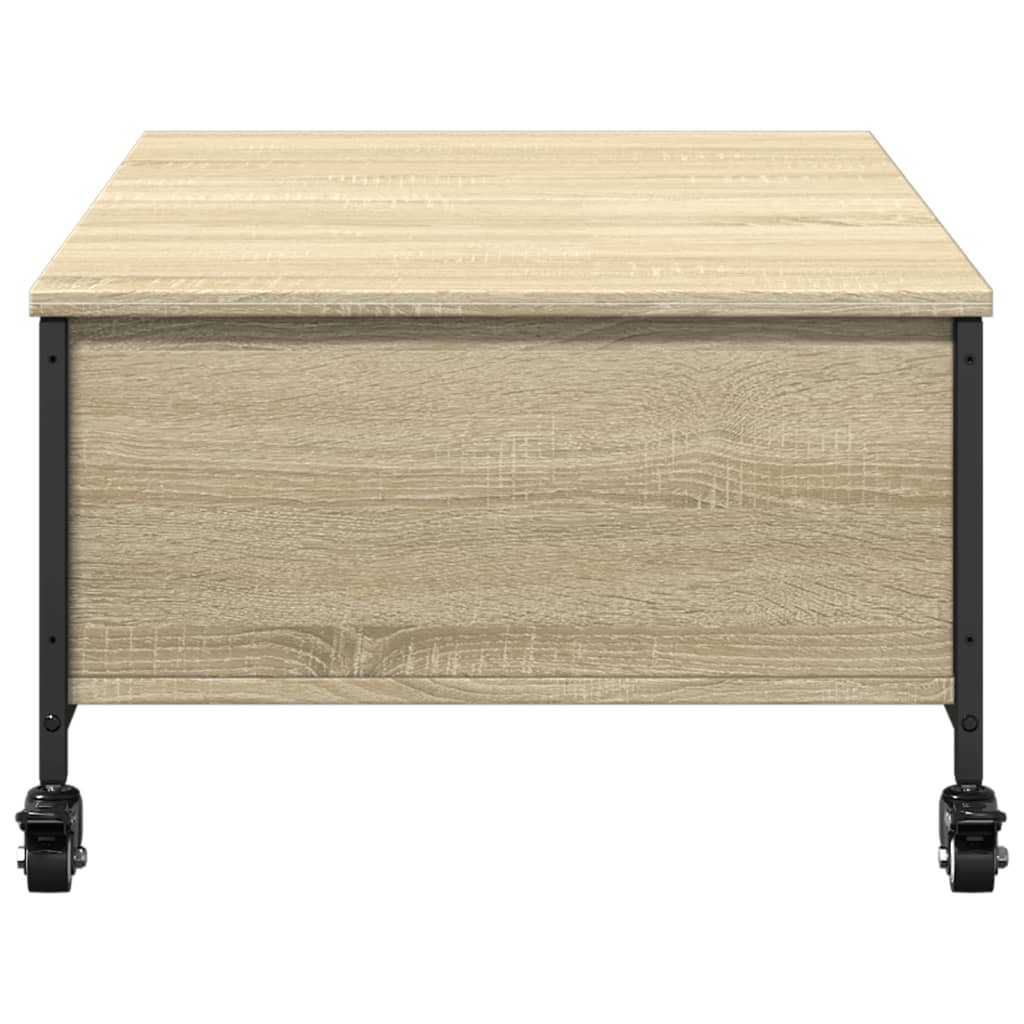 Salontafel met wielen 91x55x34 cm bewerkt hout