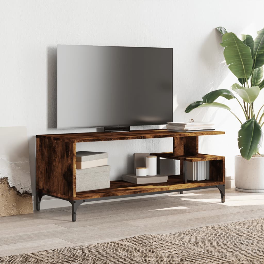 Tv-meubel 102x40x41 cm hout en gepoedercoat staal