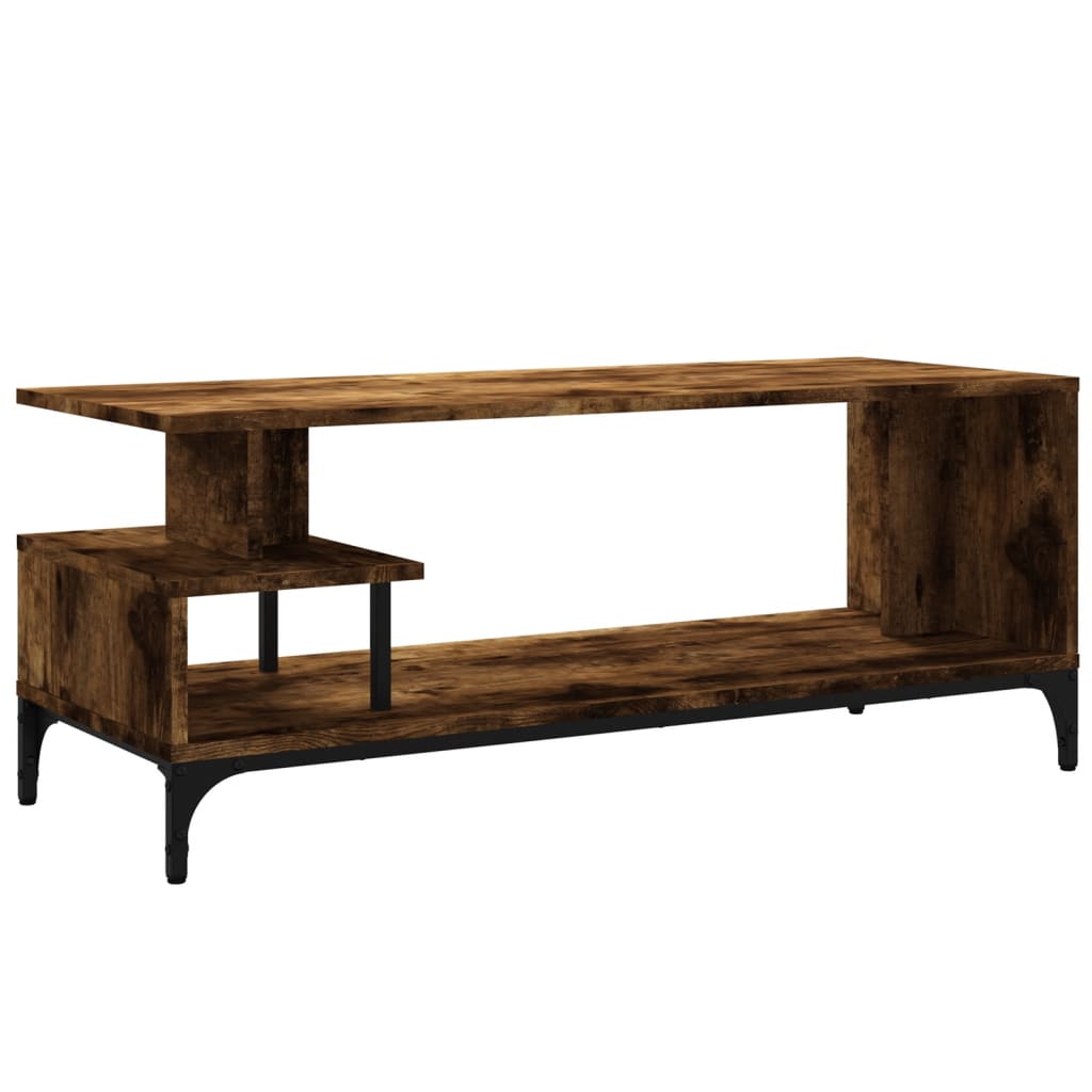 Tv-meubel 102x40x41 cm hout en gepoedercoat staal