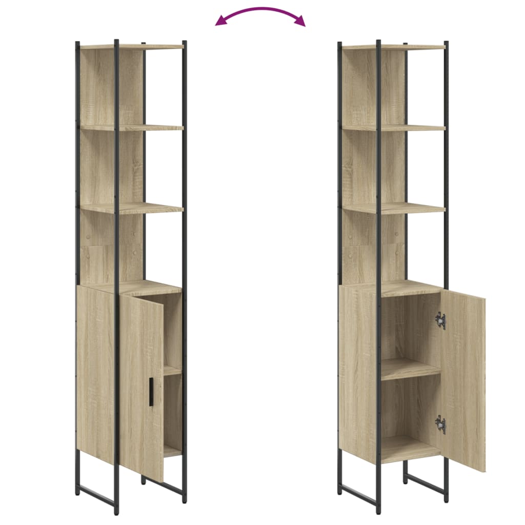 Badkamerkast 33x33x185,5 cm bewerkt hout