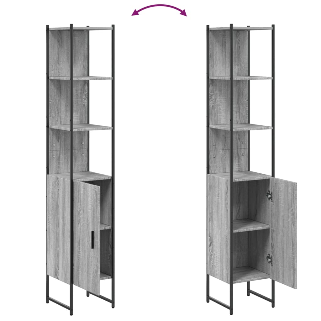 Badkamerkast 33x33x185,5 cm bewerkt hout