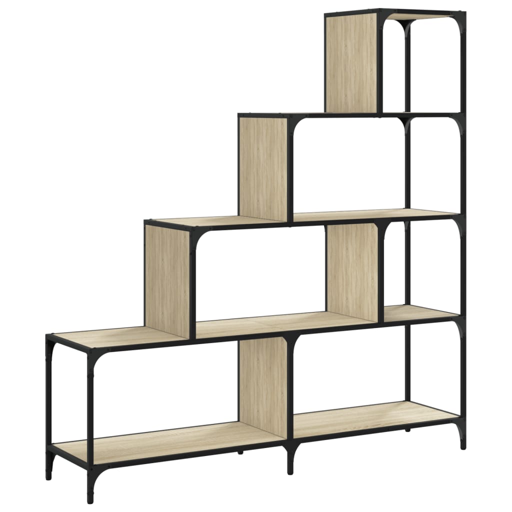 Boekenkast 4-laags 139x33,5x149 cm bewerkt hout