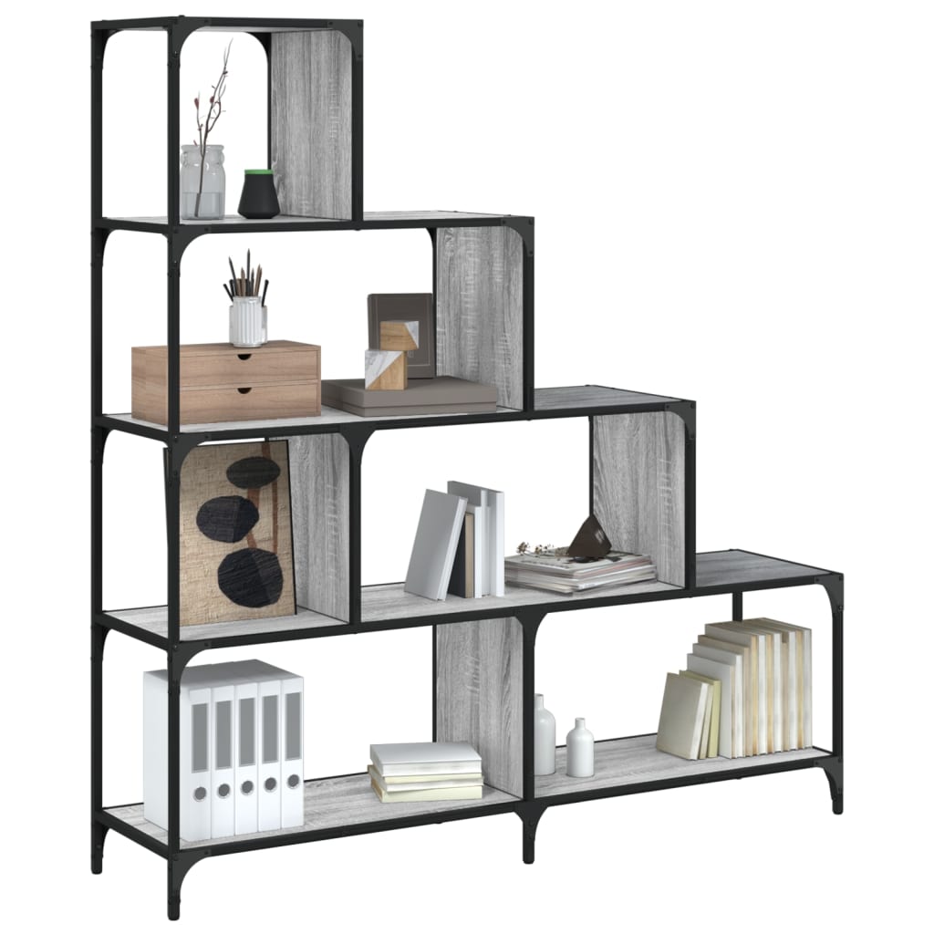 Boekenkast 4-laags 139x33,5x149 cm bewerkt hout