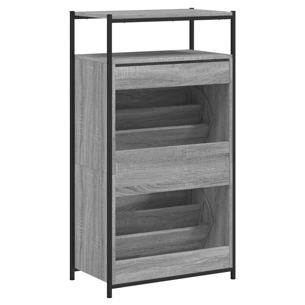 Schoenenkast 75x34x112 cm bewerkt hout eikenkleurig