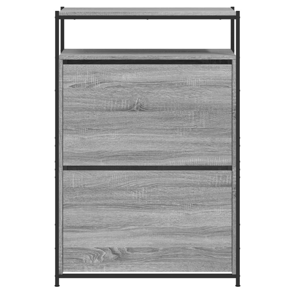 Schoenenkast 75x34x112 cm bewerkt hout eikenkleurig