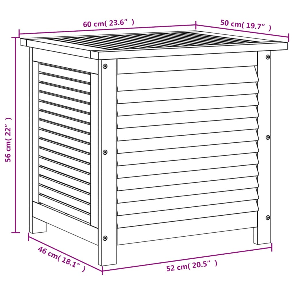 Tuinbox met jaloezieën 90x50x56 cm massief acaciahout