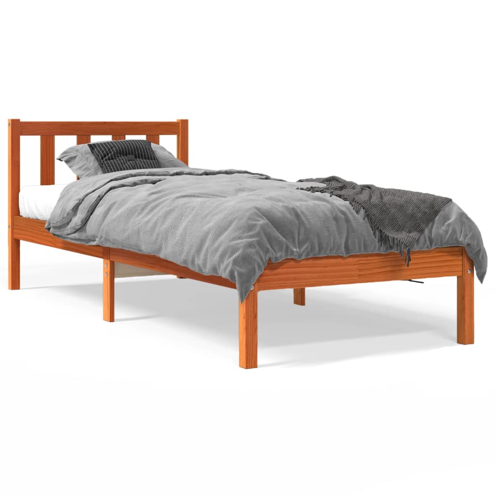 Bedframe massief grenenhout 75x190 cm