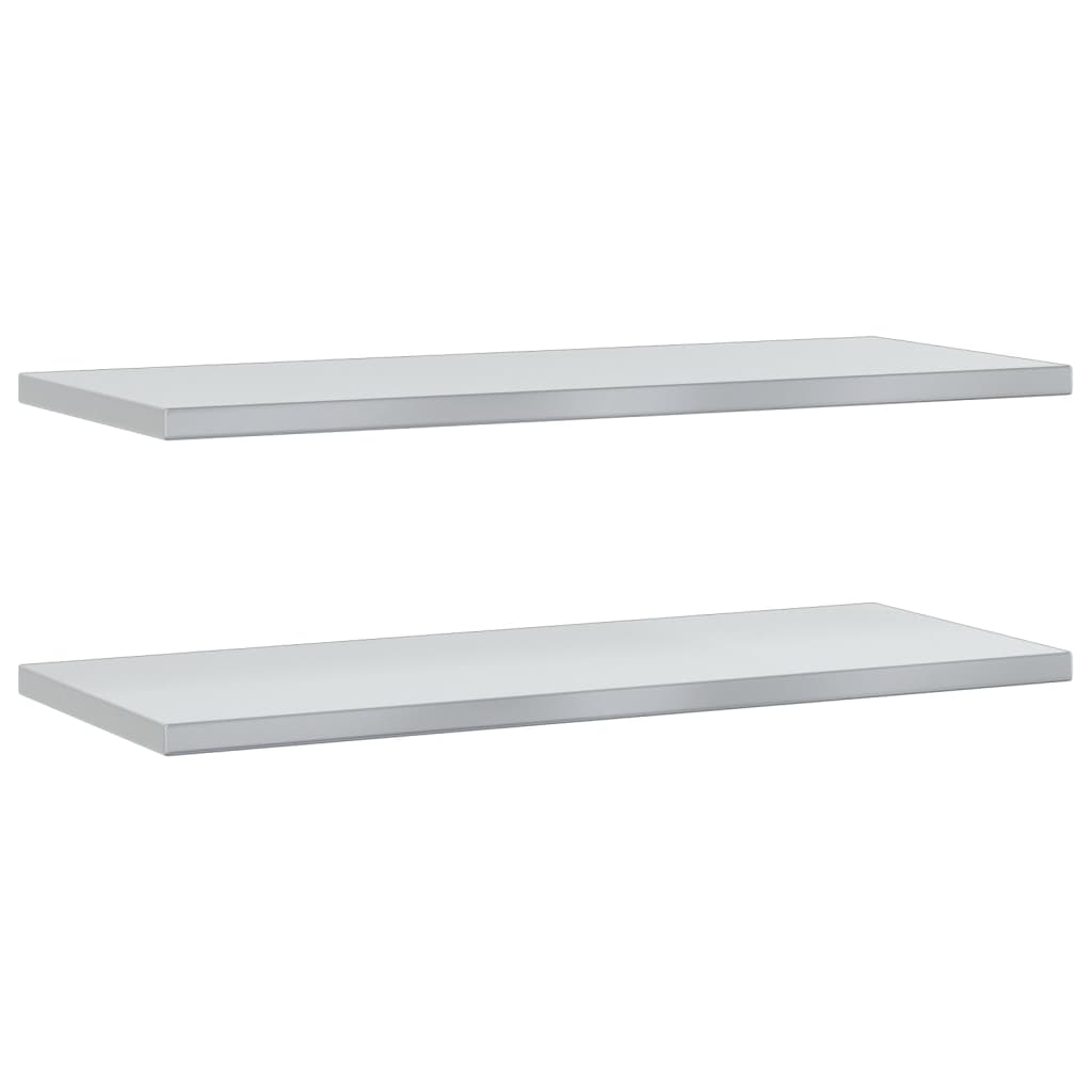 Wandschappen 2 st 100x23,5x3 cm roestvrijstaal zilverkleurig