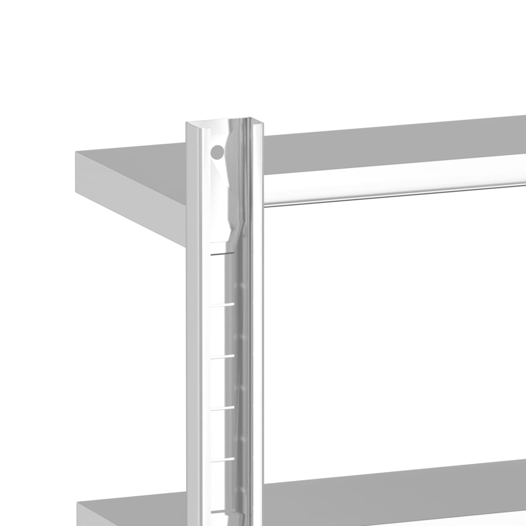 Wandschap 2-laags 100x40x60 cm roestvrijstaal zilverkleurig