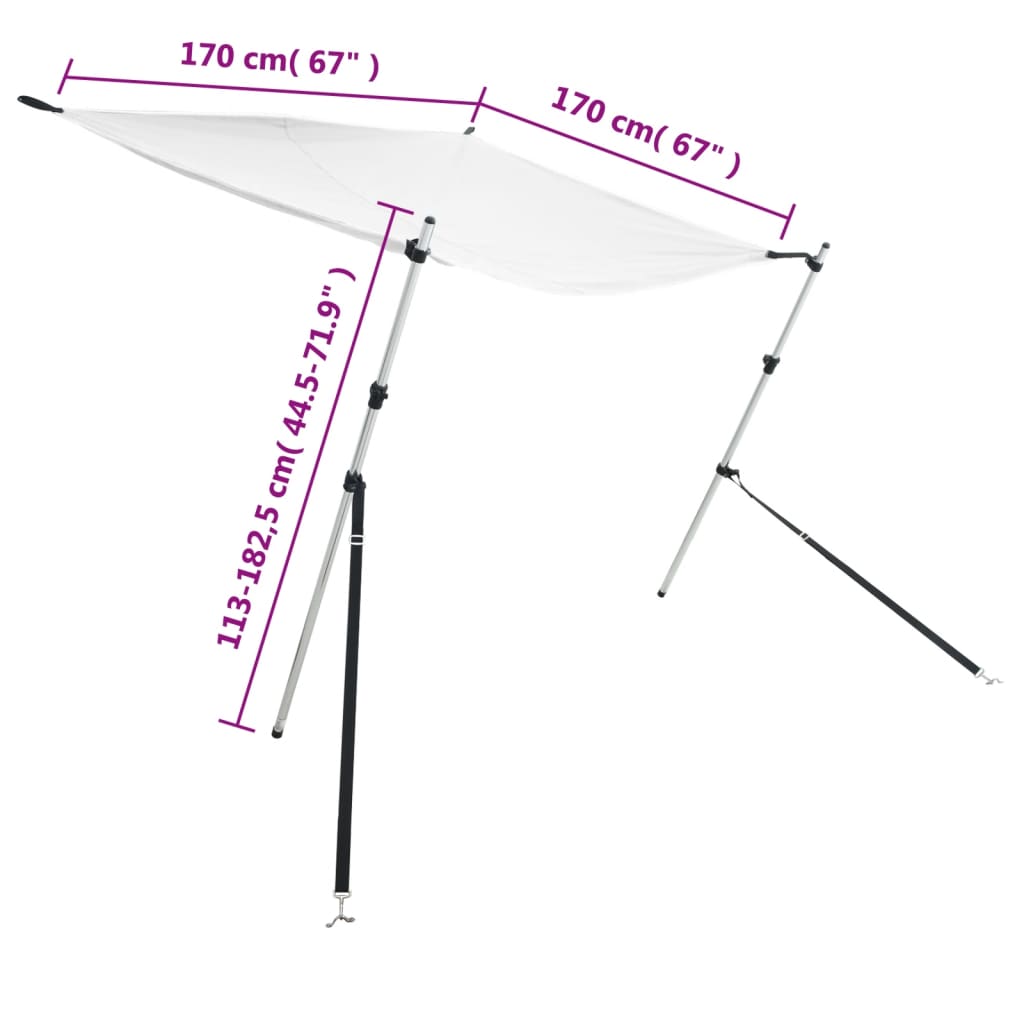 Schaduwdoek T-top 174x205x(115-194) cm antracietkleurig