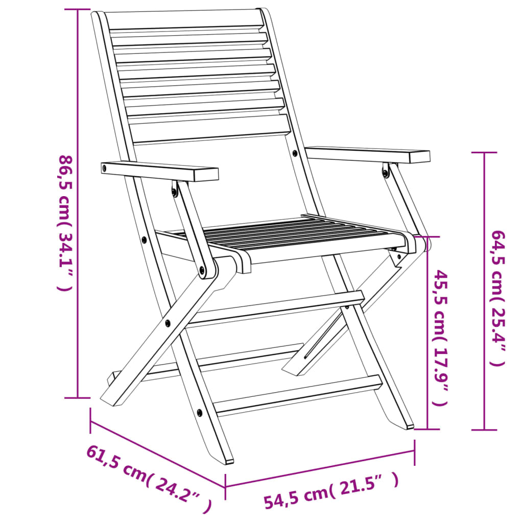 Tuinstoelen 8 st inklapbaar 54,5x61,5x86,5 cm acaciahout