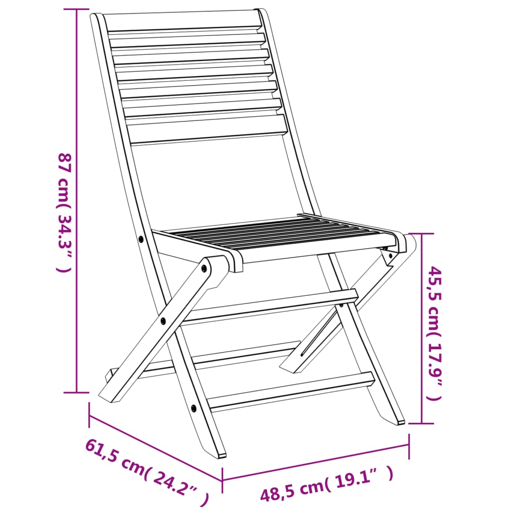 Tuinstoelen 8 st inklapbaar 54,5x61,5x86,5 cm acaciahout