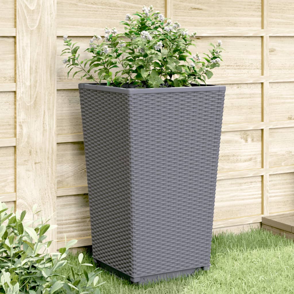 Plantenbakken 2 st 32,5x32,5x57 cm polypropeen wit