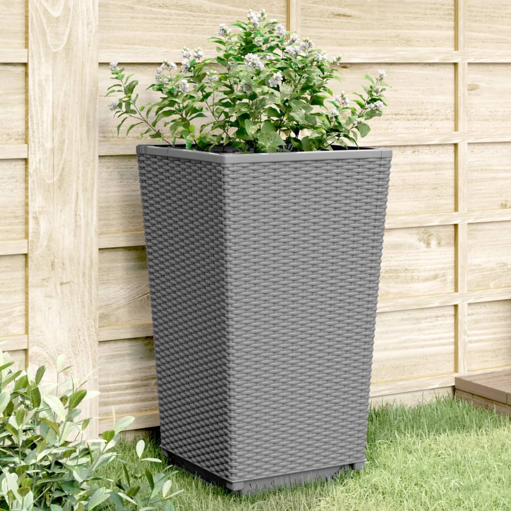 Plantenbakken 2 st 32,5x32,5x57 cm polypropeen wit