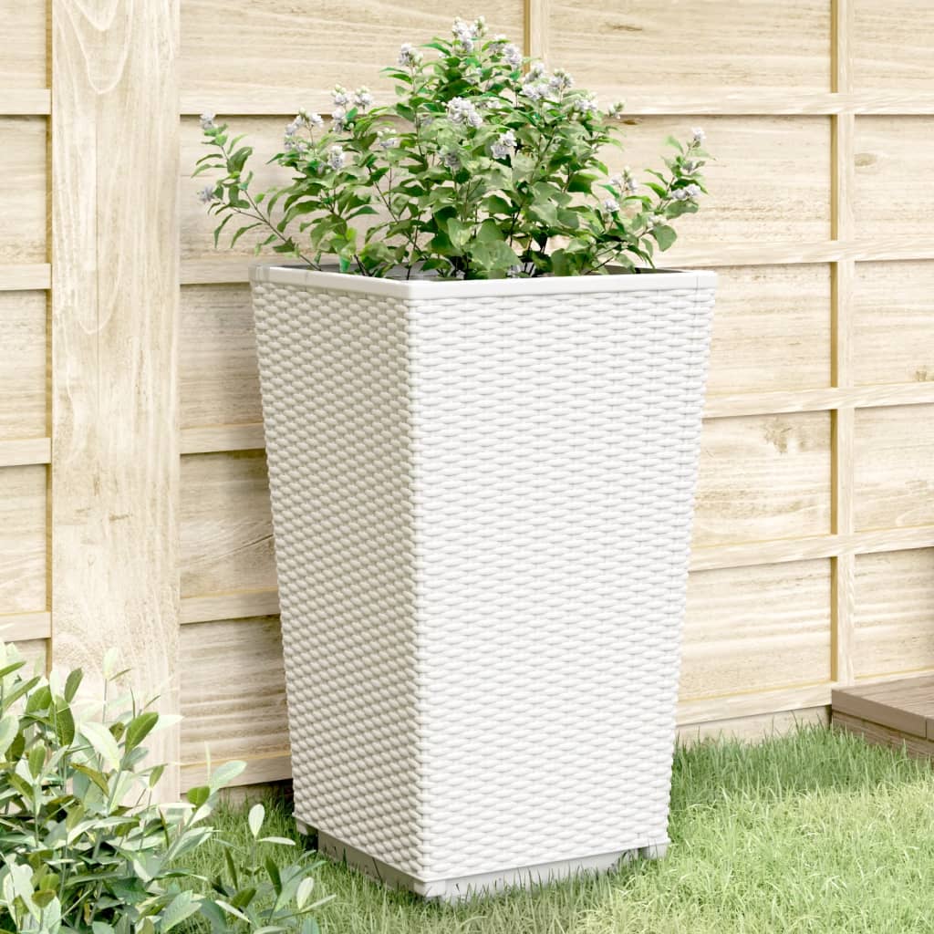 Plantenbakken 2 st 32,5x32,5x57 cm polypropeen wit