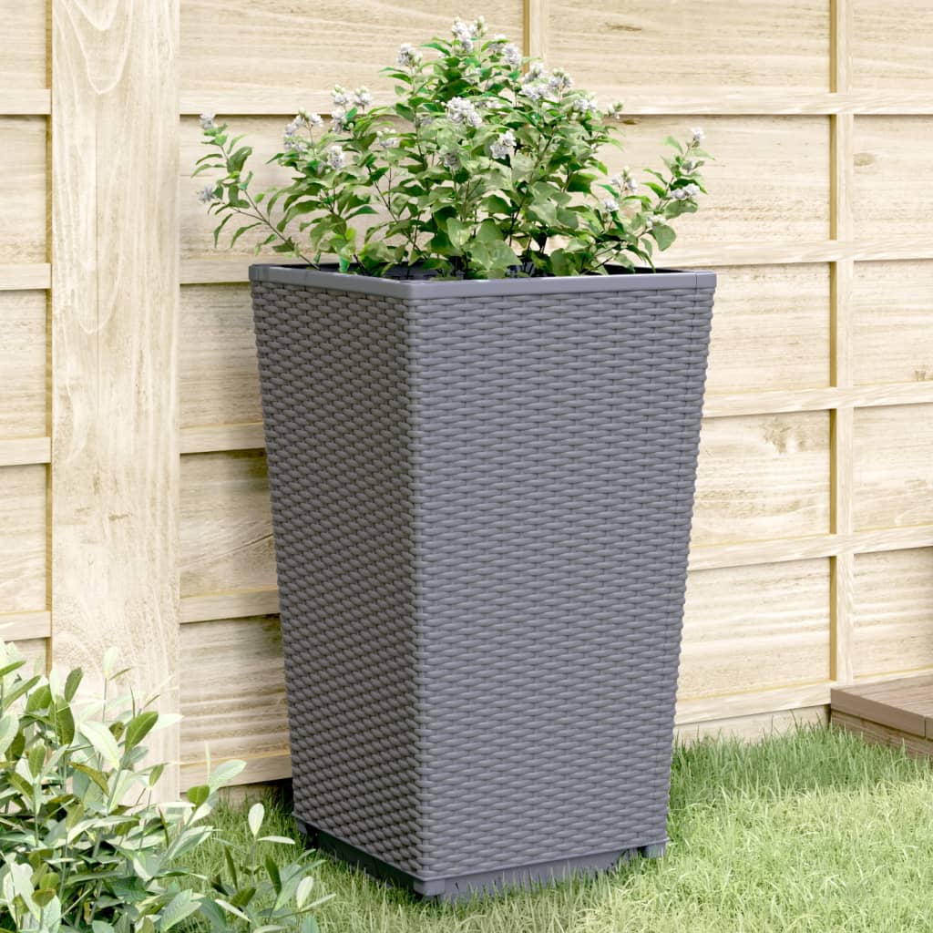 Plantenbakken 2 st 32,5x32,5x57 cm polypropeen wit