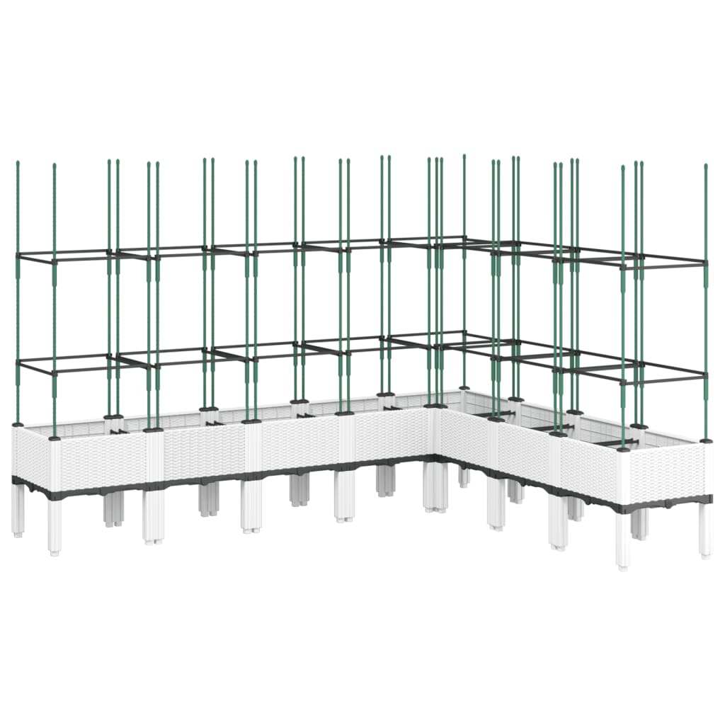 Plantenbak met latwerk 200x160x142,5 cm polypropeen wit