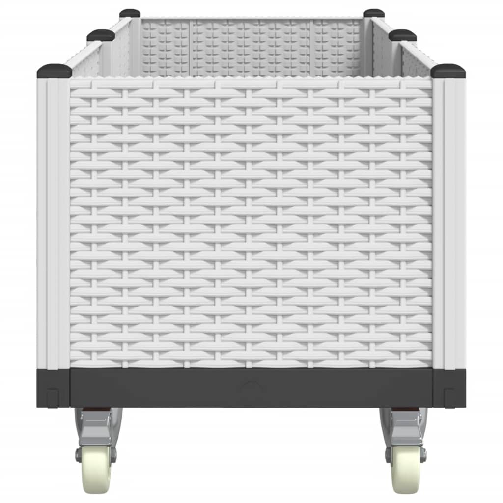 Plantenbak met wielen 100x80x54 cm polypropeen bruin