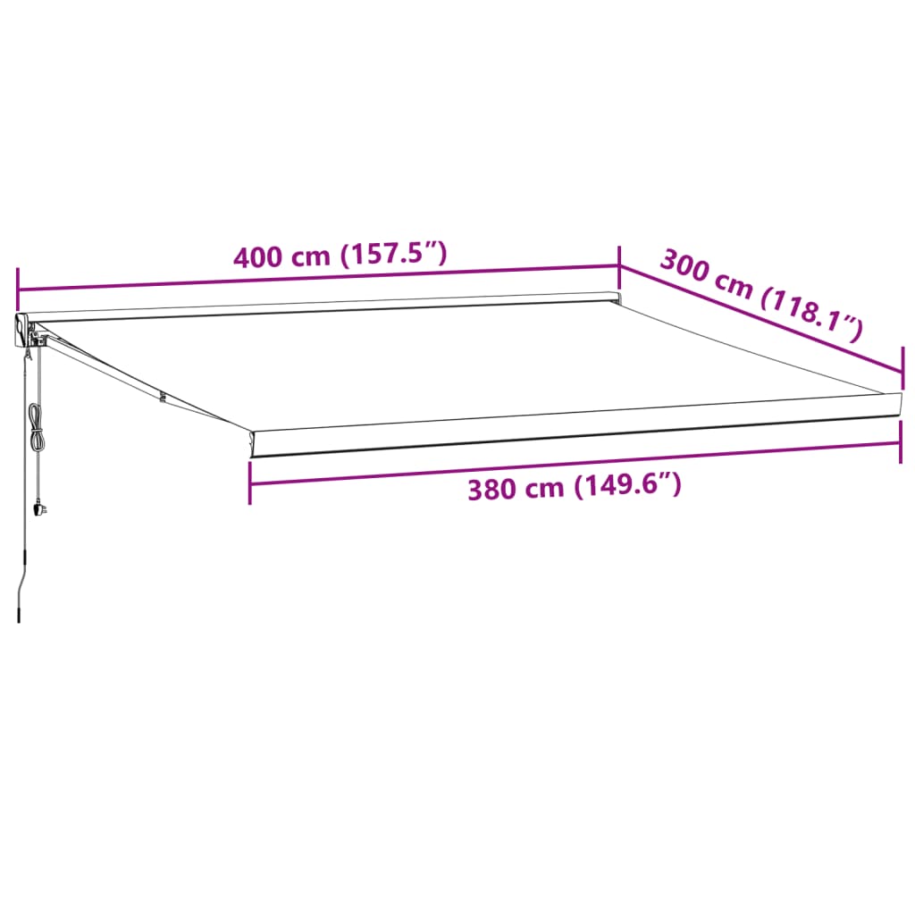 Luifel gemotoriseerd 300x250 cm