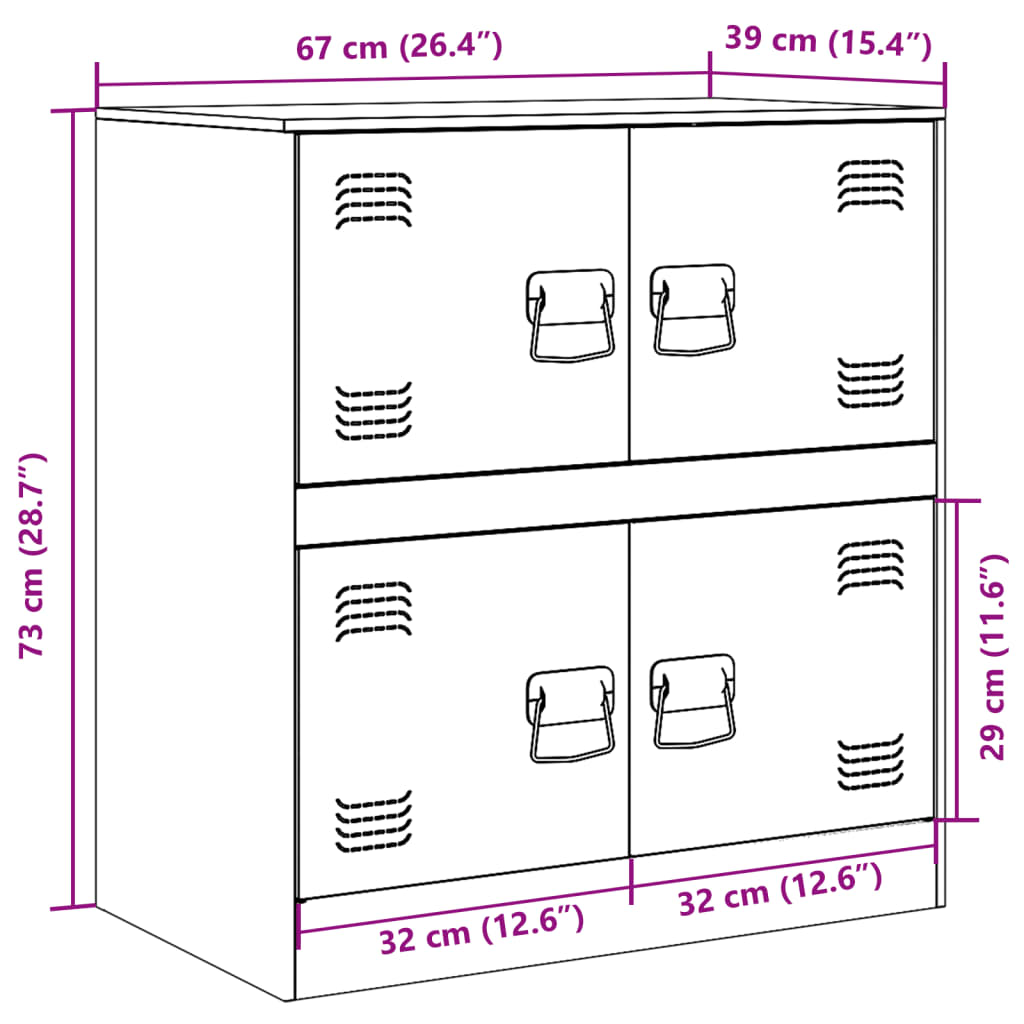 Dressoir 67x39x73 cm staal