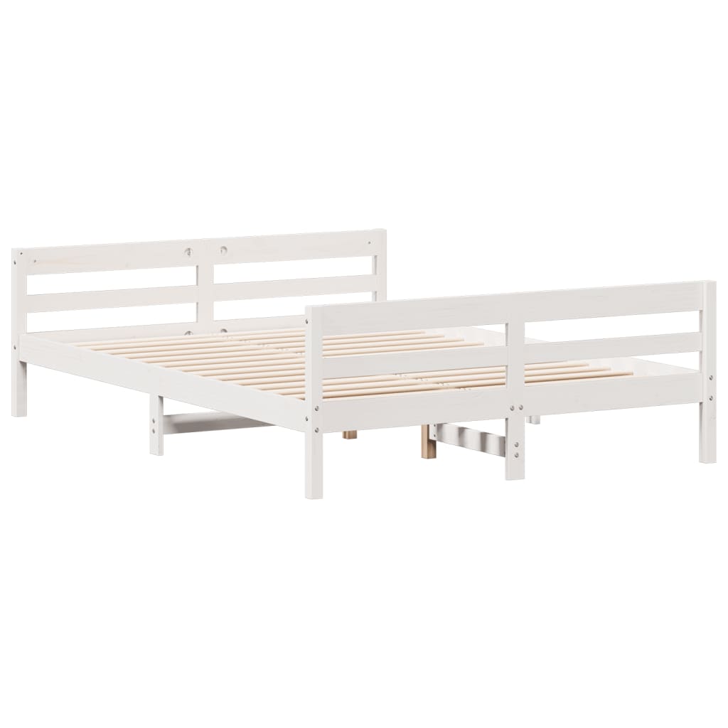 Bedframe met hoofdbord massief grenenhout 120x200 cm