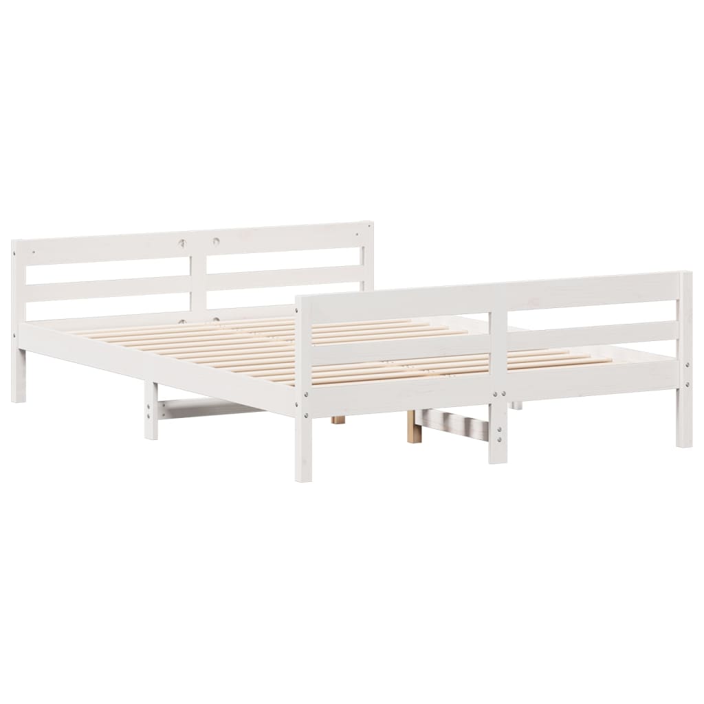 Bedframe met hoofdbord massief grenenhout 120x200 cm