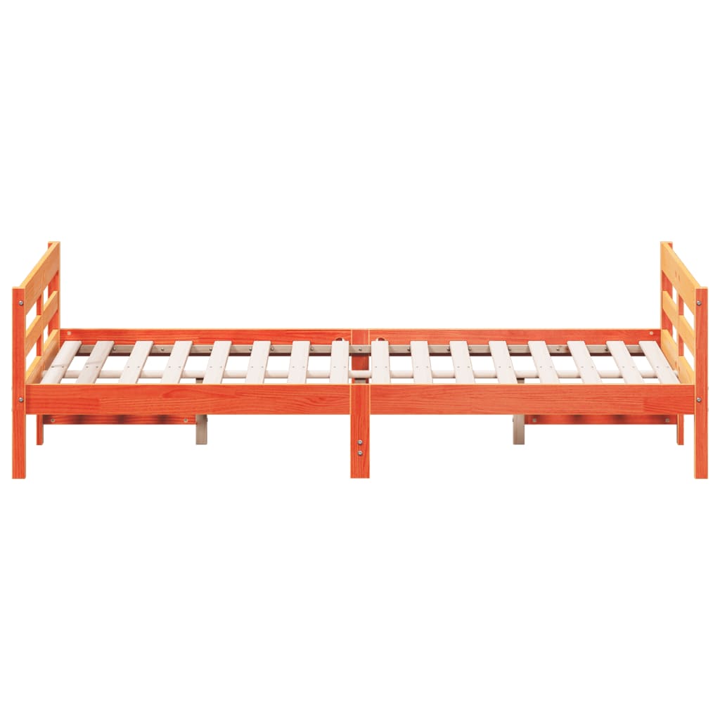 Bedframe met hoofdbord massief grenenhout 120x200 cm