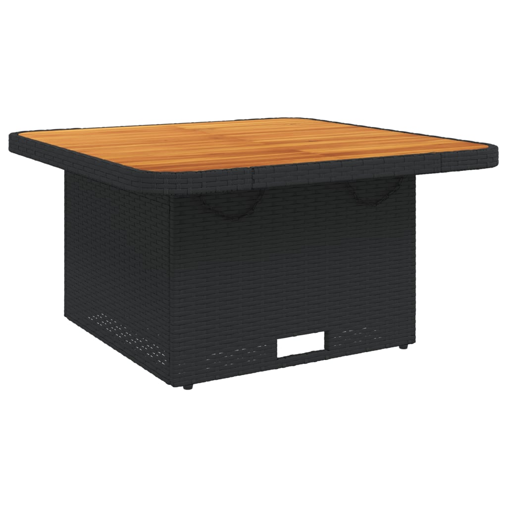 Tuintafel 80x80x71 cm poly rattan en acaciahout