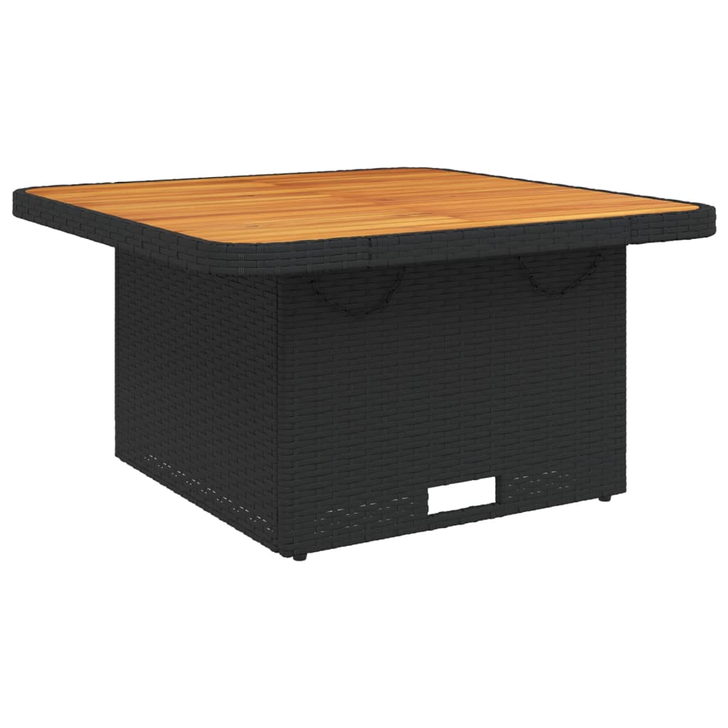 Tuintafel 80x80x71 cm poly rattan en acaciahout