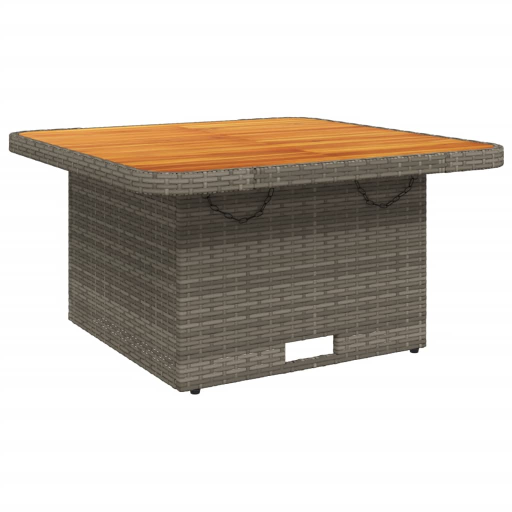 Tuintafel 80x80x71 cm poly rattan en acaciahout