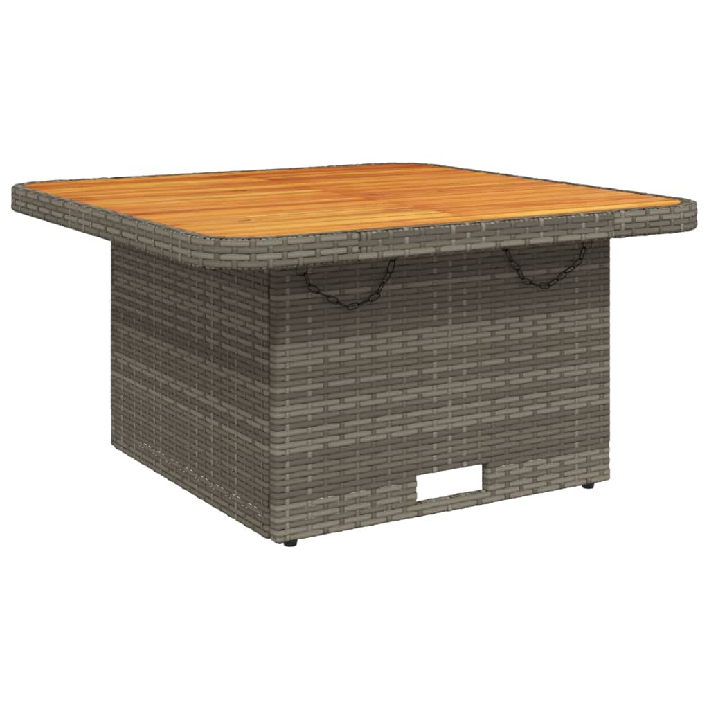 Tuintafel 80x80x71 cm poly rattan en acaciahout