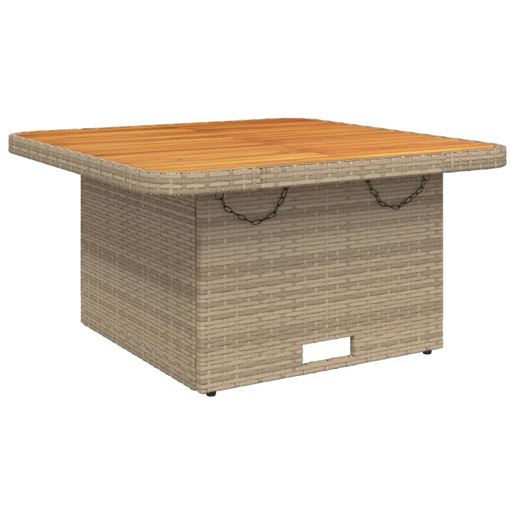 Tuintafel 80x80x71 cm poly rattan en acaciahout