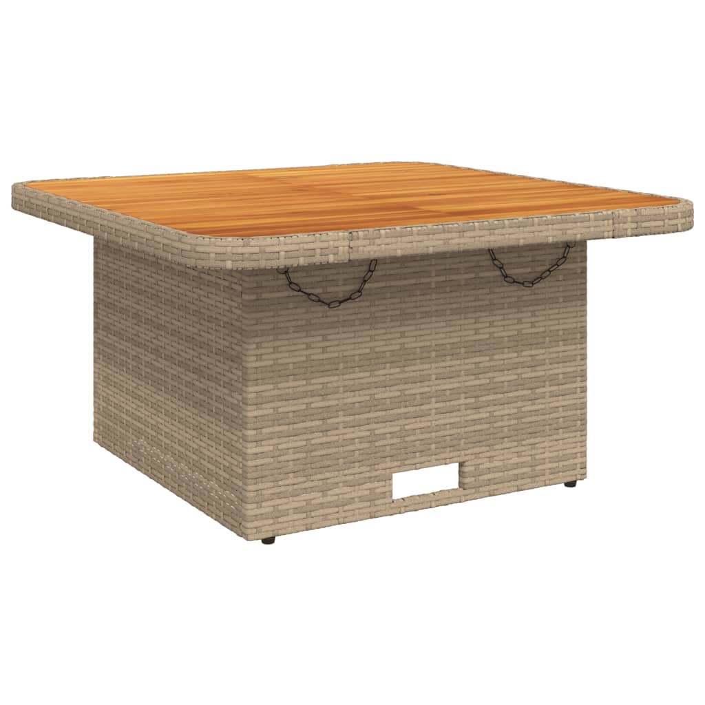 Tuintafel 80x80x71 cm poly rattan en acaciahout