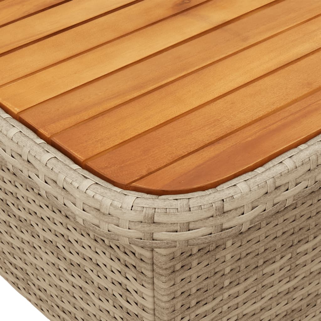 Tuintafel 80x80x71 cm poly rattan en acaciahout