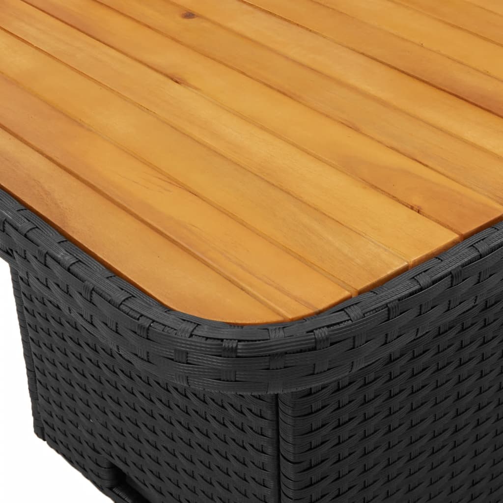 Tuintafel 80x80x71 cm poly rattan en acaciahout