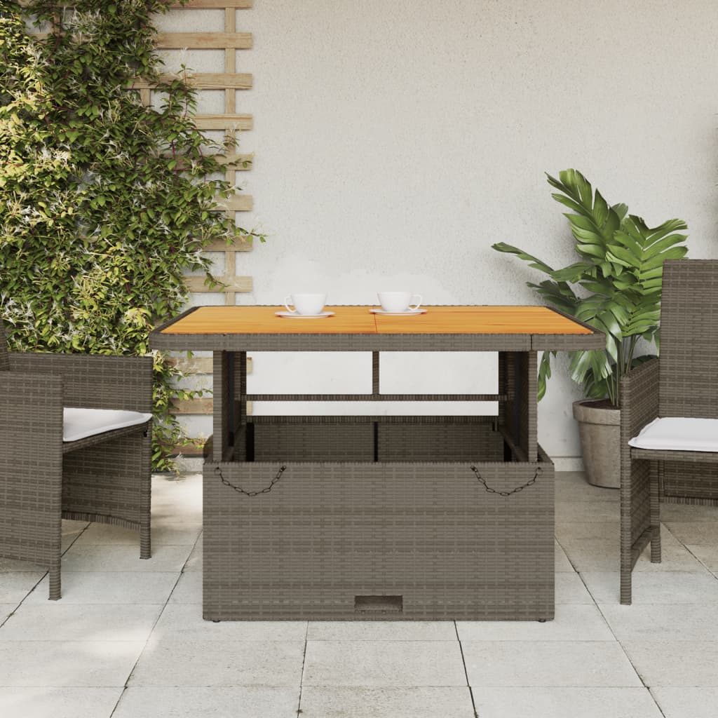 Tuintafel 80x80x71 cm poly rattan en acaciahout