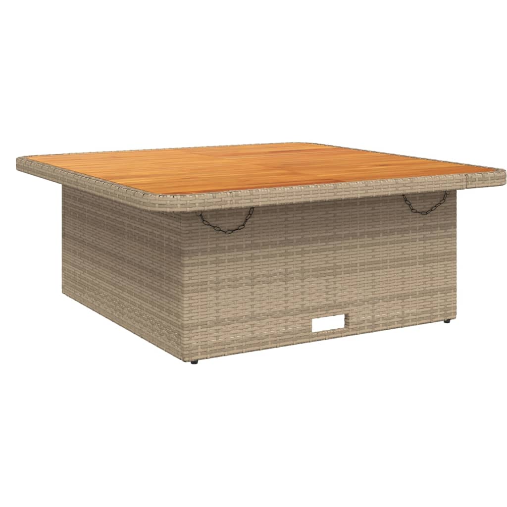 Tuintafel 80x80x71 cm poly rattan en acaciahout