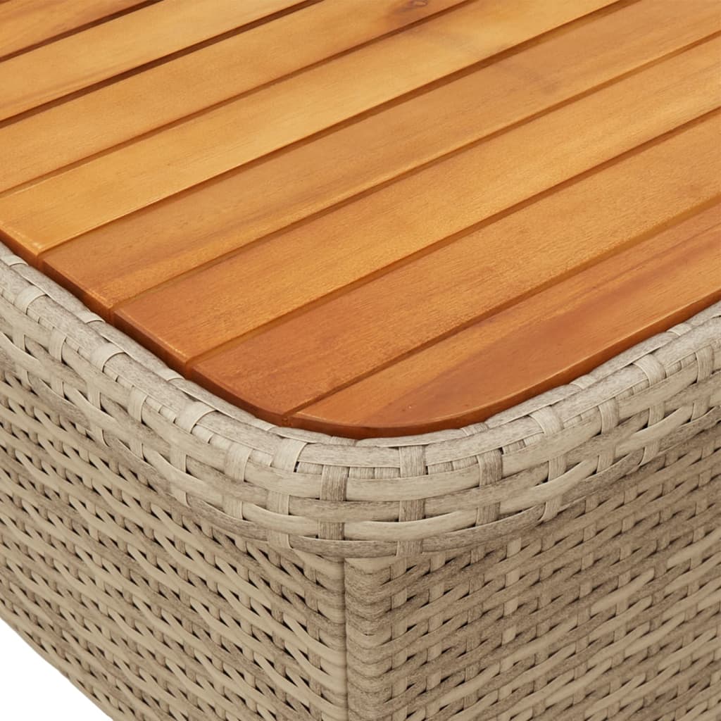 Tuintafel 80x80x71 cm poly rattan en acaciahout