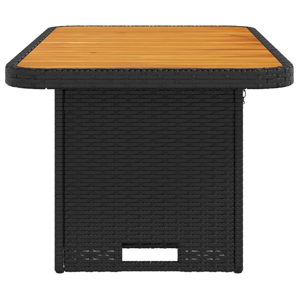 Tuintafel 80x80x71 cm poly rattan en acaciahout