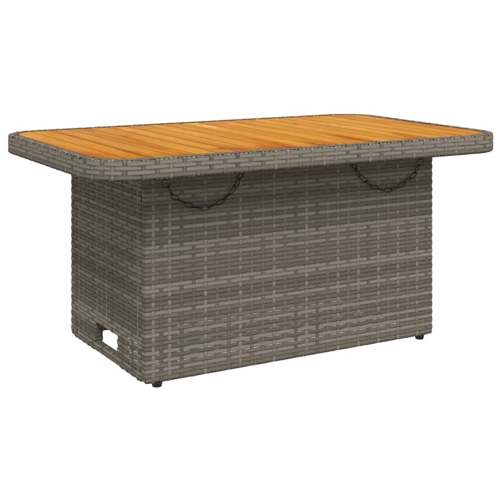 Tuintafel 80x80x71 cm poly rattan en acaciahout