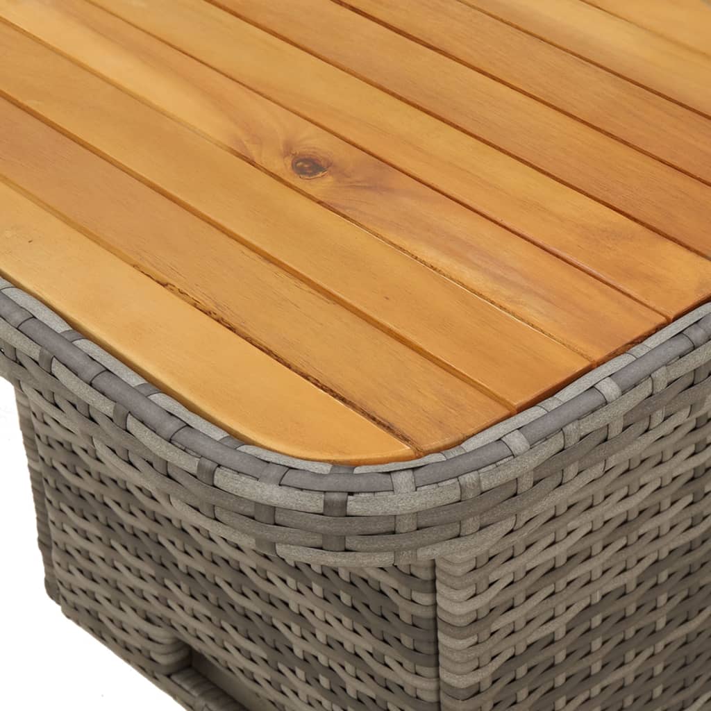 Tuintafel 80x80x71 cm poly rattan en acaciahout