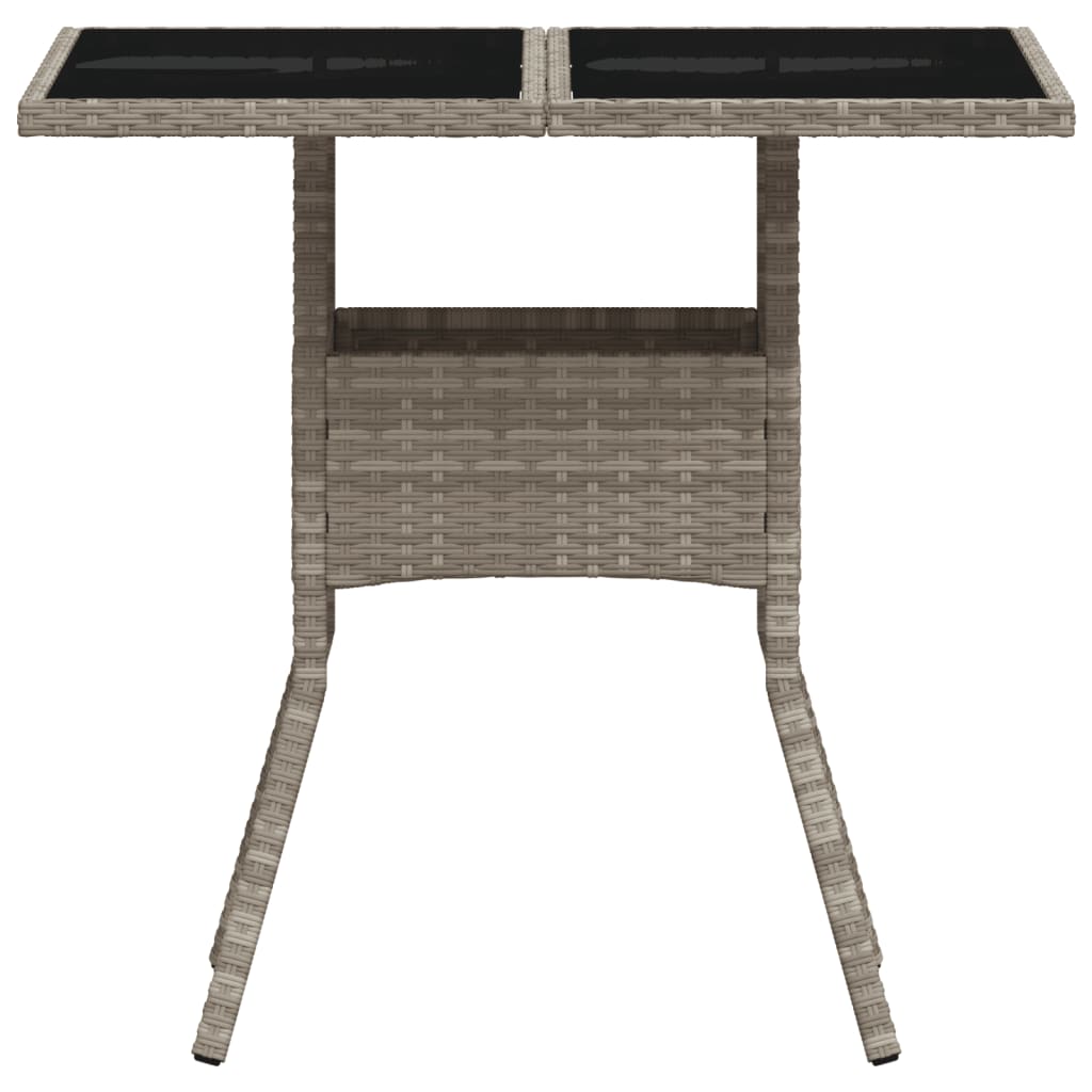 Tuintafel met acaciahouten blad 80x80x75 cm poly rattan