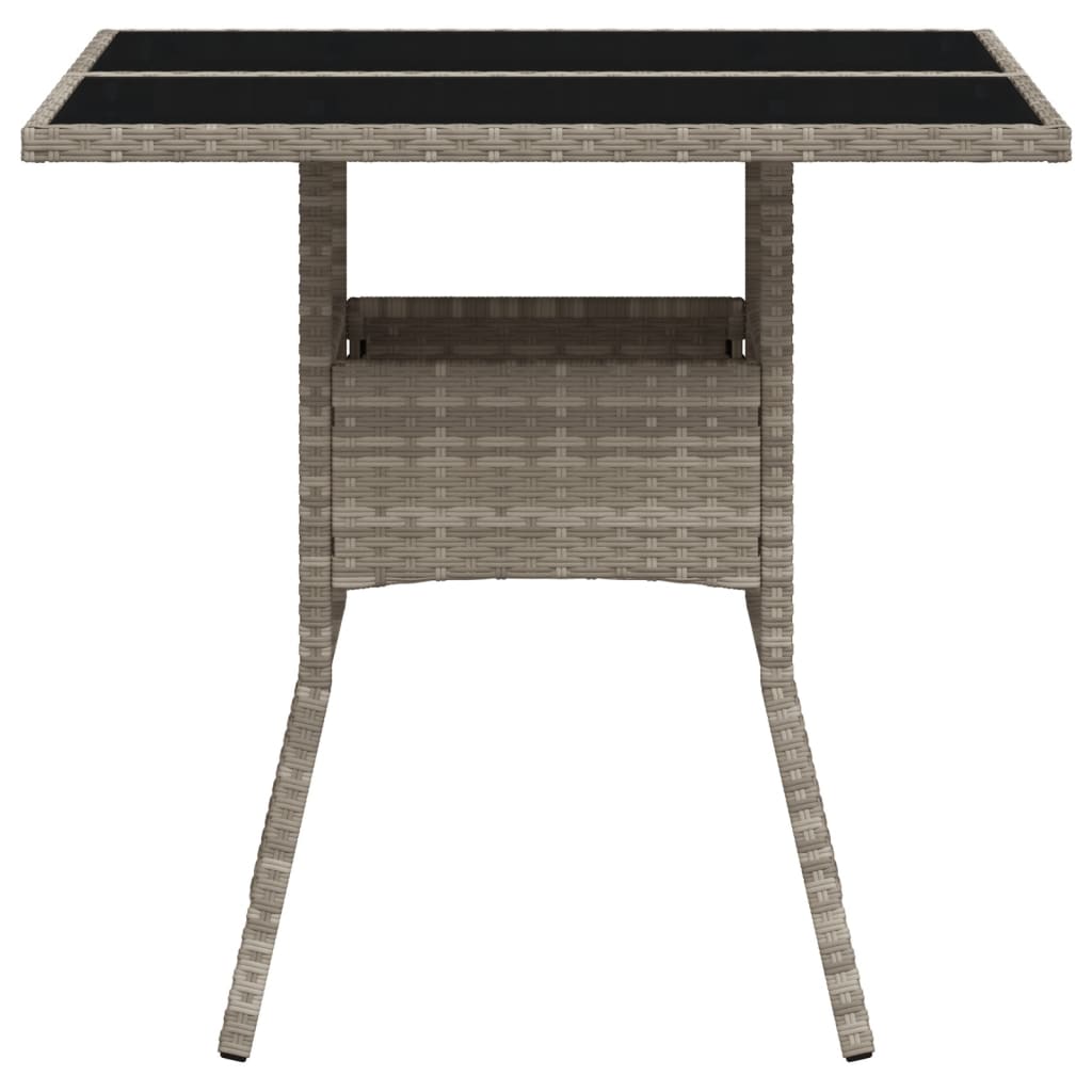 Tuintafel met acaciahouten blad 80x80x75 cm poly rattan