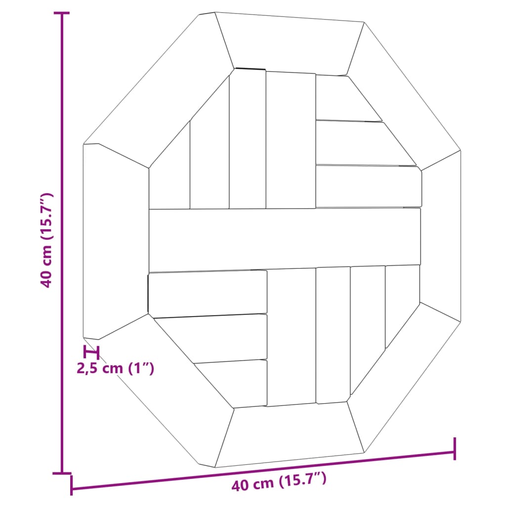 Tafelblad rond 2,5 cm 70 cm massief teakhout