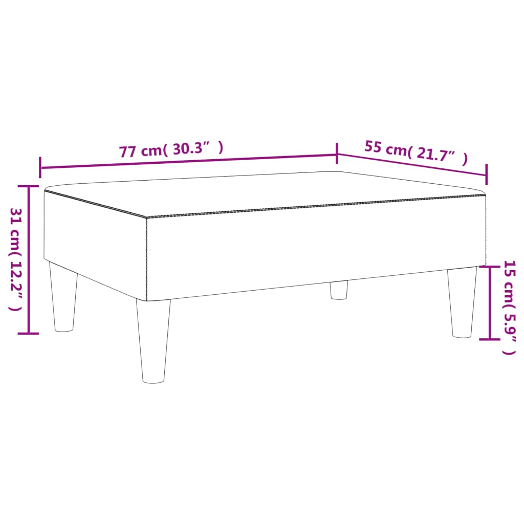 Voetenbank 77x55x31 cm stof donkergrijs