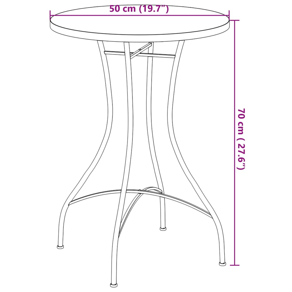 Bistrotafel mozaïek 60 cm keramiek terracottakleurig