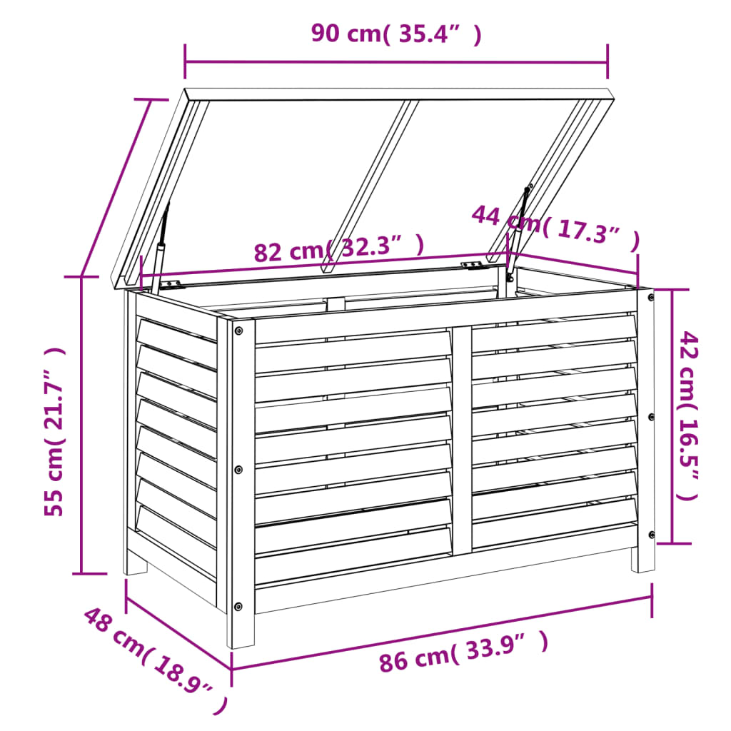 Tuinbox 117x50x55 cm massief eucalyptushout