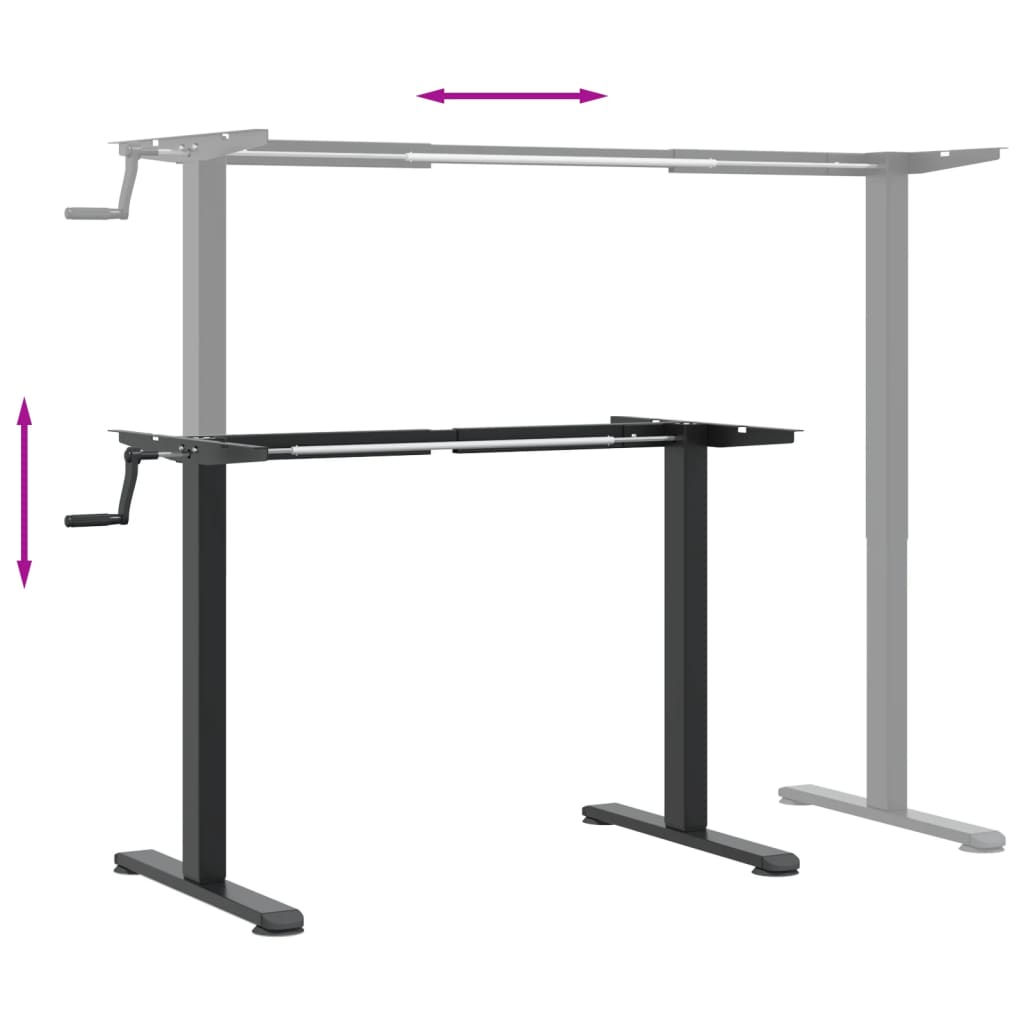 Zit-sta bureauframe (94-135)x60x(70-114) cm staal wit