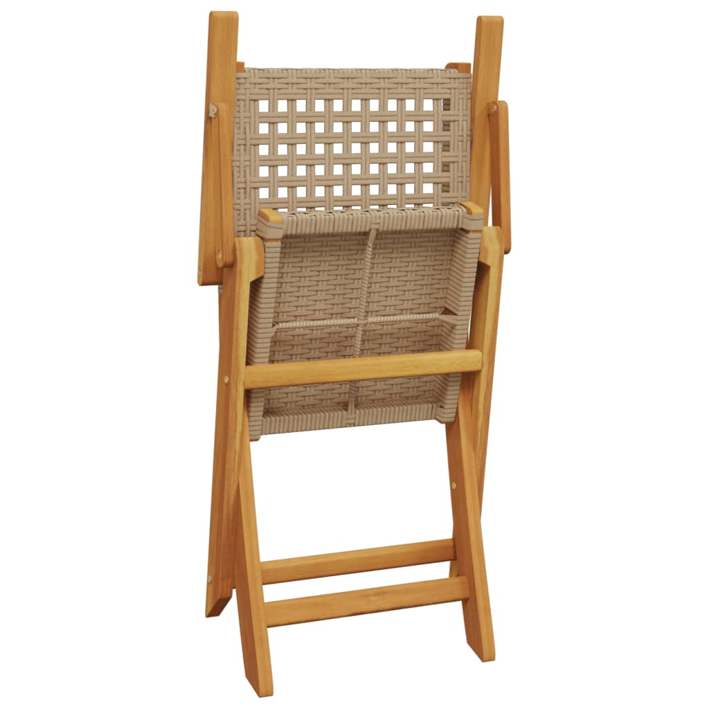 Tuinstoelen 2 st massief acaciahout en poly rattan